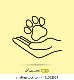 Line icon- dog adoption