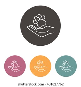 Line icon- dog adoption