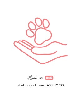 Line icon- dog adoption
