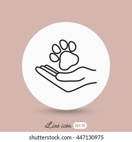 Line icon- dog adoption