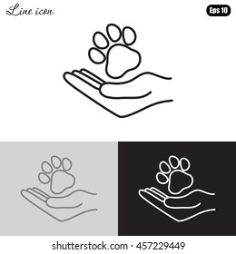 Line icon- dog adoption