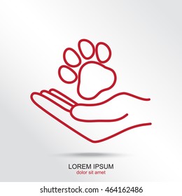 Line icon- dog adoption