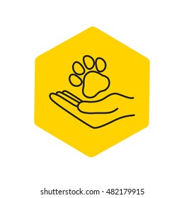 Line icon- dog adoption