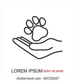 Line icon- dog adoption