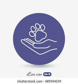 Line icon- dog adoption
