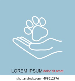Line icon- dog adoption