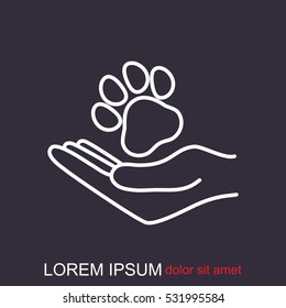 Line icon- dog adoption