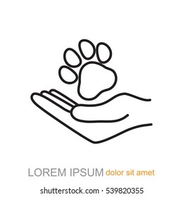 Line icon- dog adoption