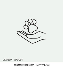 Line icon- dog adoption