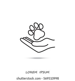 Line icon- dog adoption