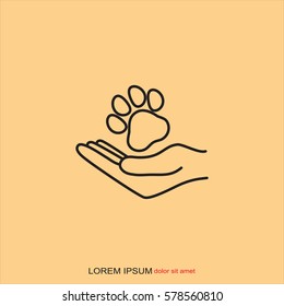 Line icon- dog adoption