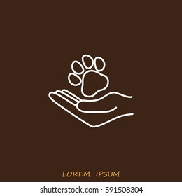 Line icon- dog adoption