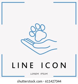 Line icon- dog adoption