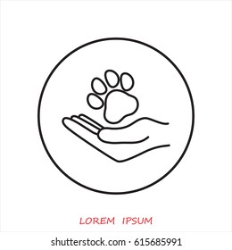 Line icon- dog adoption