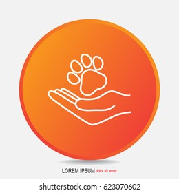 Line icon- dog adoption