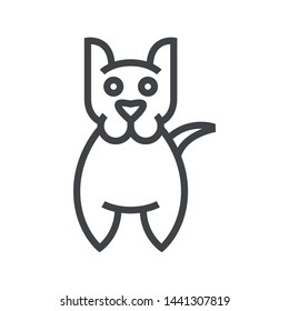 Line icon dog. Simple vector illustration with ability to change.