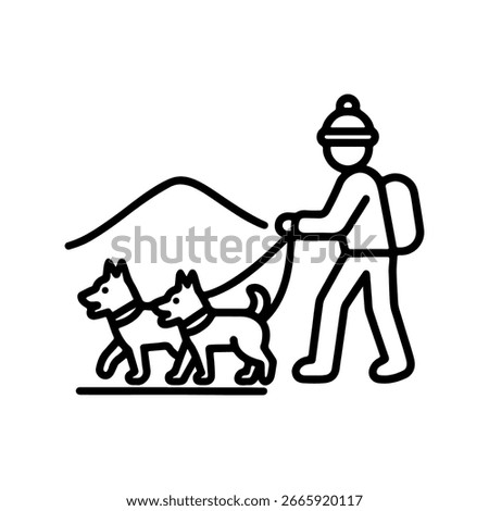 Line icon dog sledding vector on white background
Vector line icon on white background