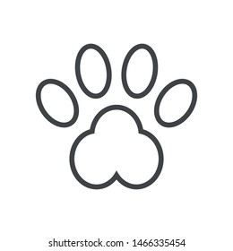 Line icon dog track. Simple vector illustration with ability to change.