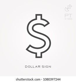 Line icon dollar sign