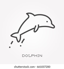 Line icon dolphin