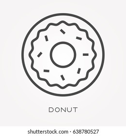 Line icon donut