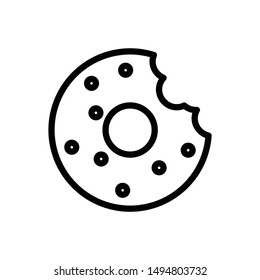 line icon for donuts biscuit