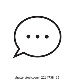line icon dots chat bubble vector illustration on white background.