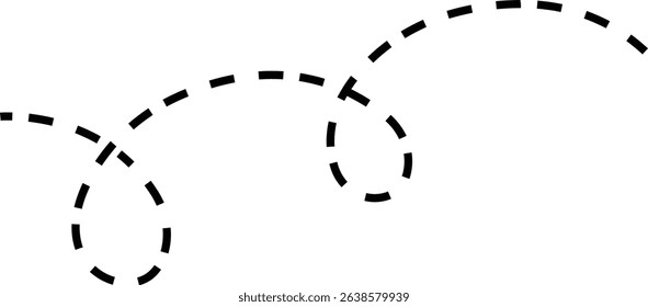 Line icon. Dotted path and location pin. Route location two pin sign and dotted line. Travel vector isolated on transparent background. line curve simple direction shape symbol