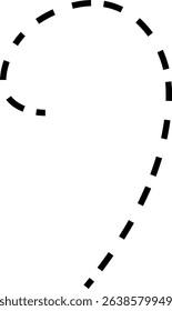 Line icon. Dotted path and location pin. Route location two pin sign and dotted line. Travel vector isolated on transparent background. line curve simple direction shape symbol