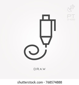 Line icon draw