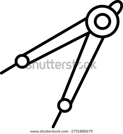 Line icon of a drawing compass