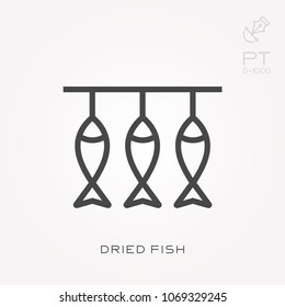 Line Icon Dried Fish