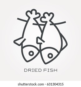 Line icon dried fish