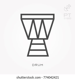 Line icon drum