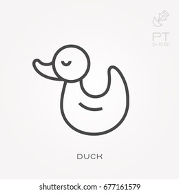 Line icon duck