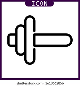 line icon of dumbbell arrow in vector design