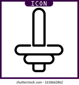 line icon of dumbbell arrow in vector design