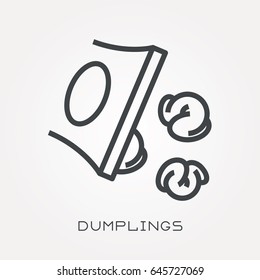 Line icon dumplings