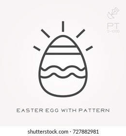 Line Icon Easter Egg With Pattern