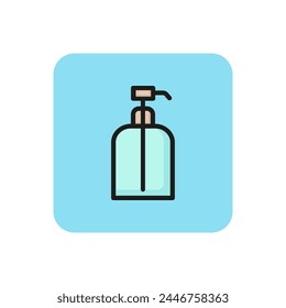 Line icon of eau de cologne bottle. Perfume, spray bottle, fragrance. Cosmetics concept. Can be used for topics like beauty, make-up, perfumery svg