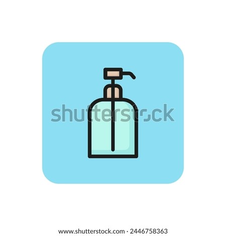 Line icon of eau de cologne bottle. Perfume, spray bottle, fragrance. Cosmetics concept. Can be used for topics like beauty, make-up, perfumery