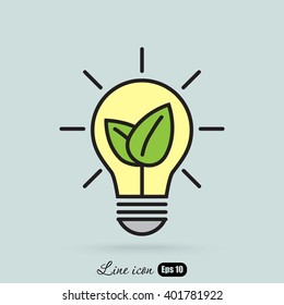 Line icon- eco energy concept