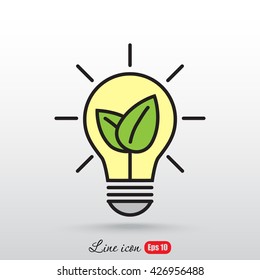 Line icon- eco energy concept