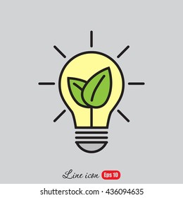 Line icon- eco energy concept