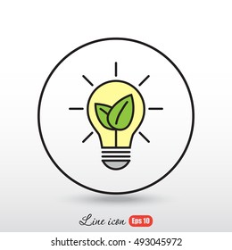 Line icon- eco energy concept