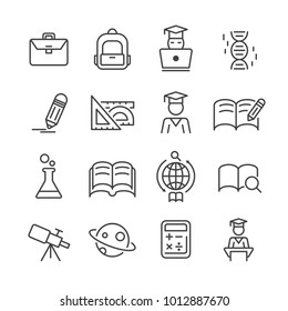 line icon education. editable stroke. vector illustration. 