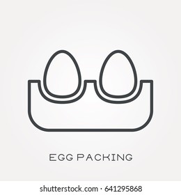Line icon egg packing