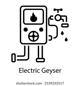 A line icon of electric geyser 