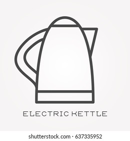 Line icon electric kettle
