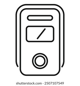 Line icon of electric meter showing energy consumption data